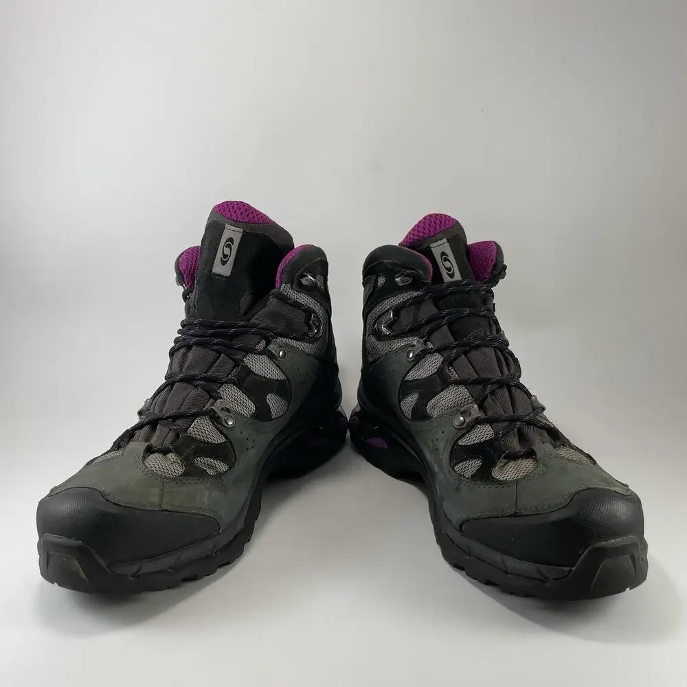 Salomon Comet 3D GTX Womens Size 9.5 Grey Purple Waterproof Hiking Boots 328088